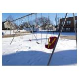 Outside - Another large Commercial School Playground SWING SET - 3 swings, infant swing, hand rings and bar