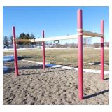 Outside - Ninja bar - the bar moves left and right and the ring you hang onto travels the length of the bar