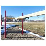 Outside - Ninja bar - the bar moves left and right and the ring you hang onto travels the length of the bar