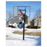 Outdoor adjustable height basketball hoop - Needs new glass or acrylic for the backboard