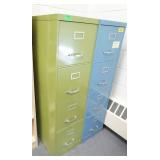 Rm 17 - 2 file cabinets blue and green