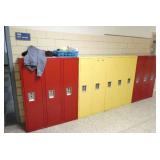 by Rm 108 - 11 Red and Yellow lockers