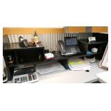 Office - Desk organizer stand with corrugated steel back - no contents