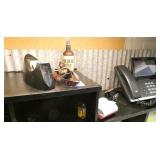 Office - Desk organizer stand with corrugated steel back - no contents