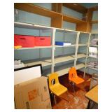 Basement storage room full of shelving