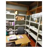 Basement storage room full of shelving