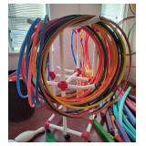 GymS- Stand full of hula hoops