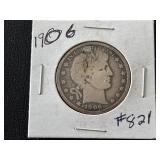 1906 Barber Half Dollar