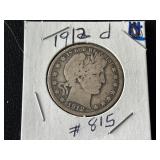 1912-D Barber Half Dollar