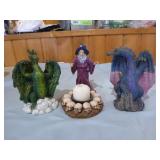 Wizard Candle Holder and 2 Dragons Wizard Candle Holder and 2 Dragons
