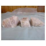 3 Rough Form Rose Quartz 3 Rough Form Rose Quartz
