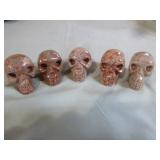 5 Jasper Skulls 5 Jasper Skulls