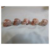5 Jasper Skulls 5 Jasper Skulls