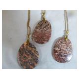 6 Leopard Skin Jasper Pendant Necklaces 6 Leopard Skin Jasper Pendant Necklaces