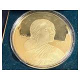 4 oz .999 Fine Silver 2000 Giant Golden Proof Sacagawea Coin