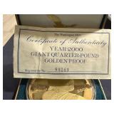 4 oz .999 Fine Silver 2000 Giant Golden Proof Sacagawea Coin