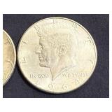 2 1964 Kennedy Half Dollars