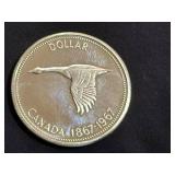 1967 Canadian Centennial Silver Dollar - 80% Silver