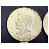 4 1968 Kennedy Half Dollars