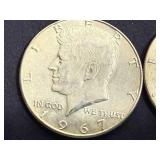 4 1967 Kennedy Half Dollars