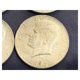 4 1967 Kennedy Half Dollars