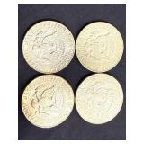 4 1966 Kennedy Half Dollars