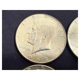 4 1968 Kennedy Half Dollars