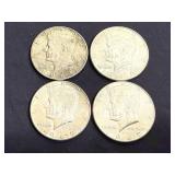 4 1969 Kennedy Half Dollars