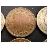 8 Liberty Head V Nickels