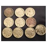 10 Buffalo Nickels