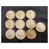 10 Buffalo Nickels