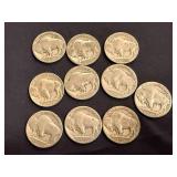 10 Buffalo Nickels