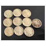 10 Buffalo Nickels