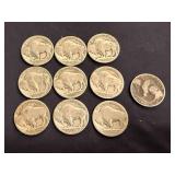 10 Buffalo Nickels
