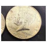 4 1967 Kennedy Half Dollars