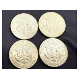 4 Kennedy Half Dollars 2 - 1968 & 2 - 1969