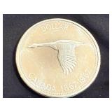 1967 Canadian Centennial Silver Dollar - 80% Silver