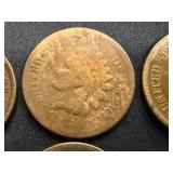 8 Indian Head Pennies & 4 Steel Wheel Pennies