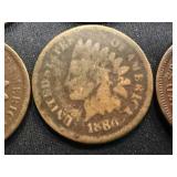 8 Indian Head Pennies & 4 Steel Wheel Pennies