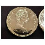 2 - 1967 Canadian Centennial Silver Dollar - 80% Silver