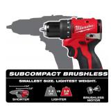 Milwaukee 3401-20 M12 12V 3/8' Subcompact Brushless Drill/Driver $159 Retail Brand New