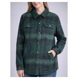 Size Small- ski doo woman’s plaid over shirt Green $95 Retail