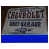 Chevrolet garage metal sign...
