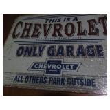 Chevrolet garage metal sign...