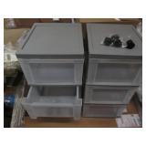 Pair of plastic drawer organizers w...