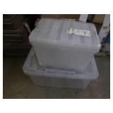 2 Medium 1 large plastic totes, sma...