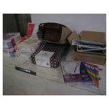 Assorted filing supplies and binder...