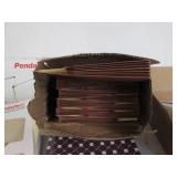 Assorted filing supplies and binder...