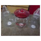 3 Glass Serving containers...