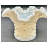 Vintage Fenton Daisy & Button Milk Glass Vases - QTY 3